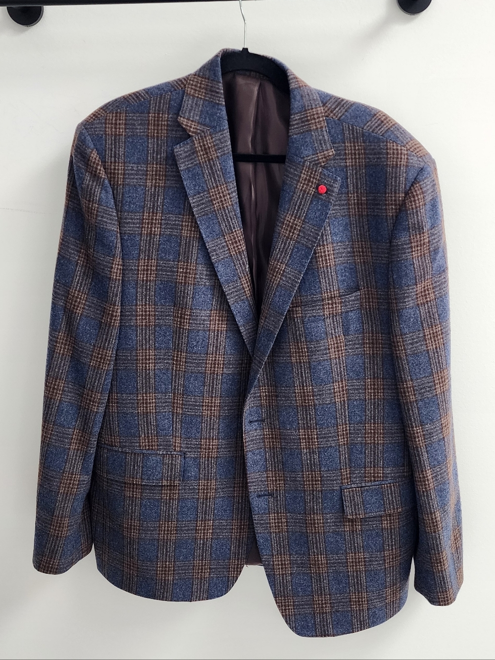 Lord & Taylor Men's Blue & Brown Plaid Suit Jacket